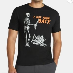 Halloween Mens Skeleton Back Breaker Graphic Tee From Celebrate Halloween  L NWT
